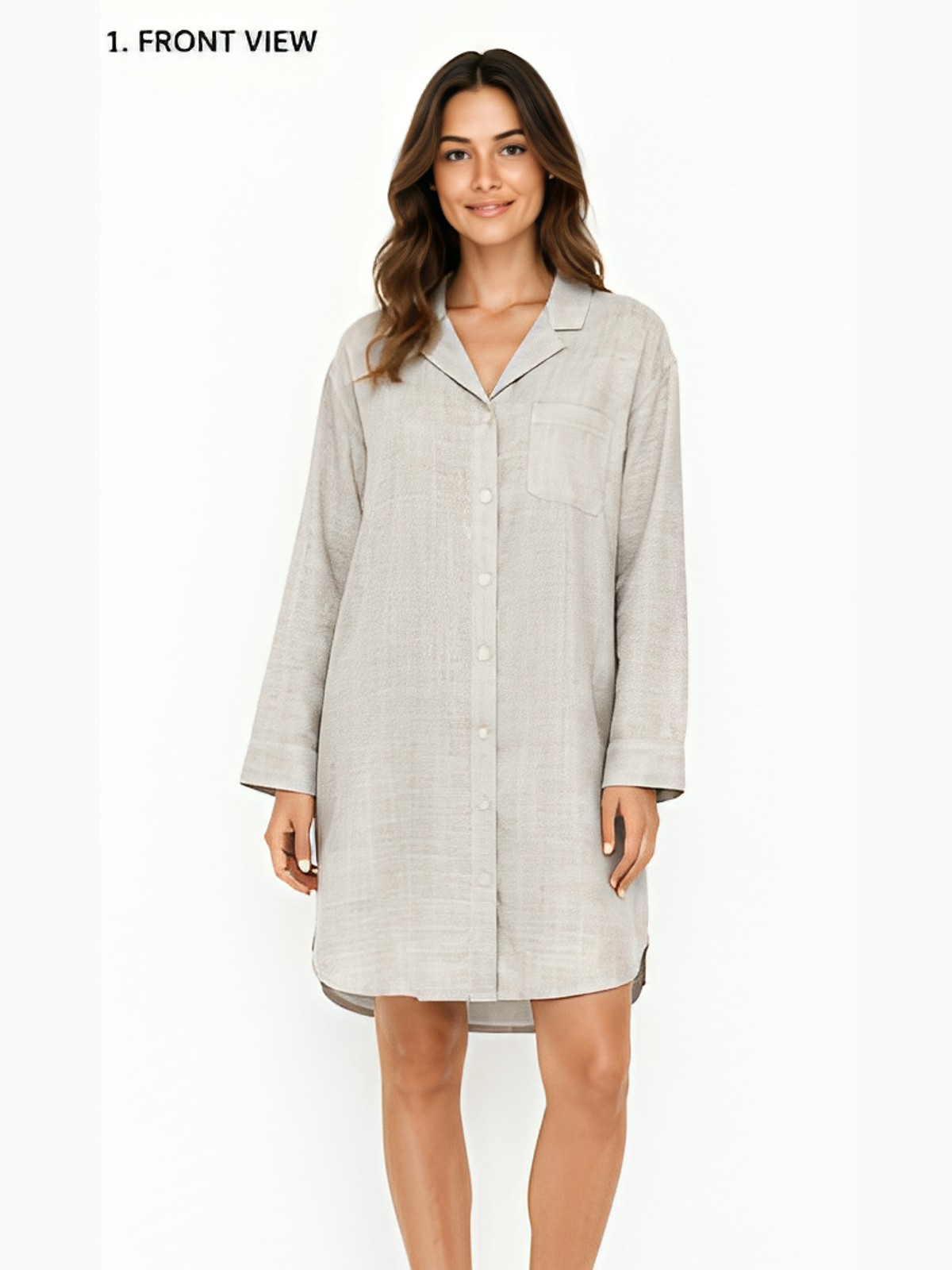 Linen-Blend Nightshirt