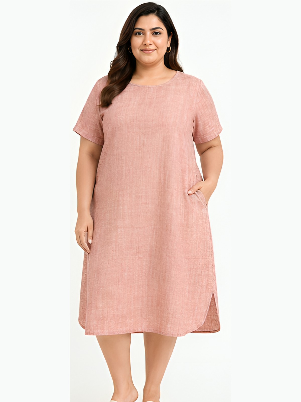 Plus-Size Linen Dress