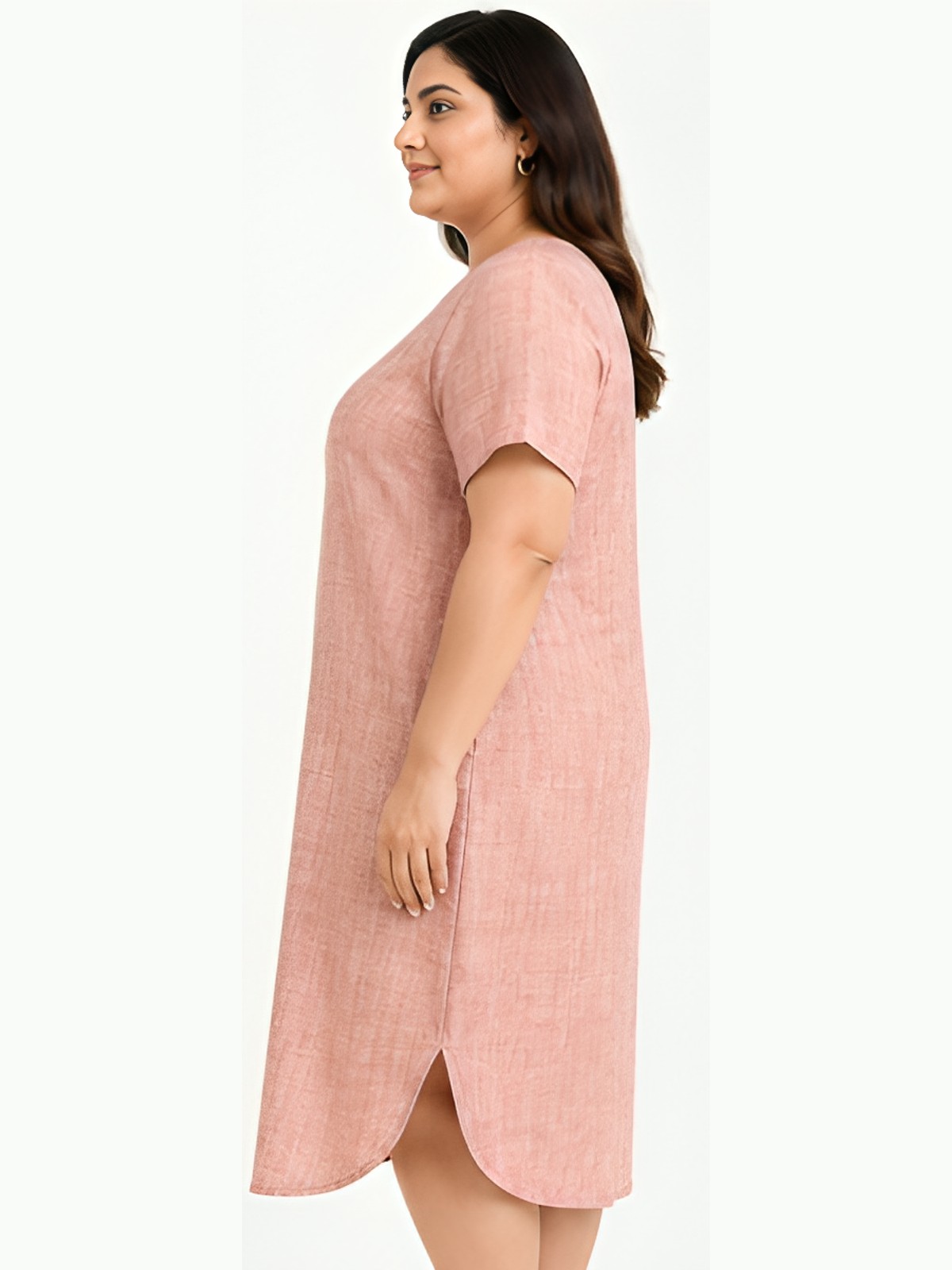 Plus-Size Linen Dress