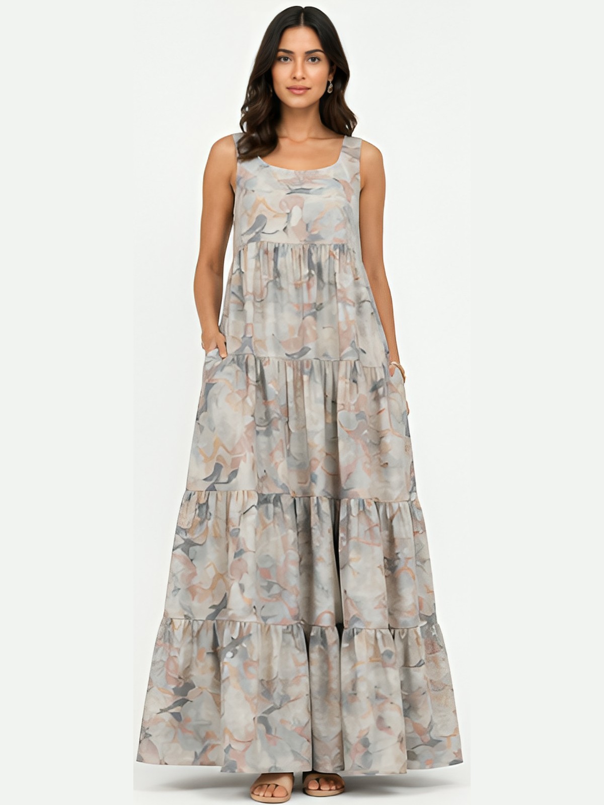 Ruffle Linen Dress